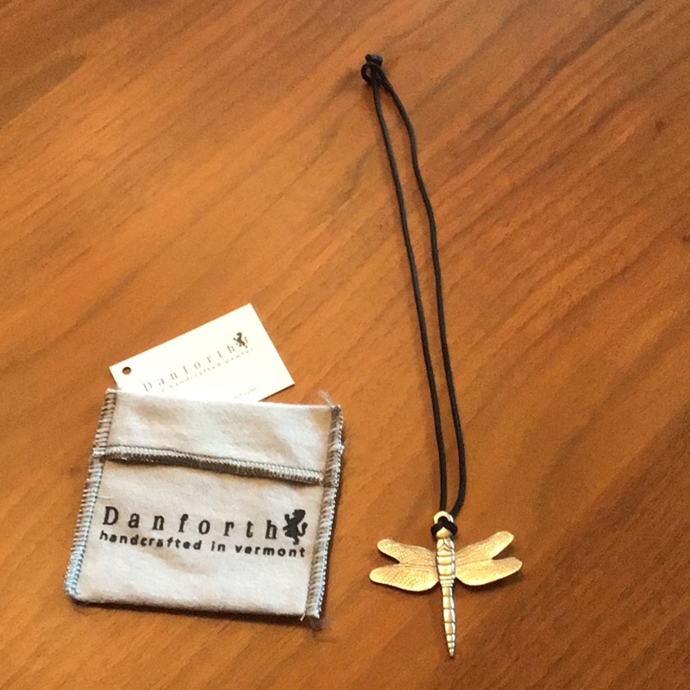 Danforth dragonfly charm on necklace cord